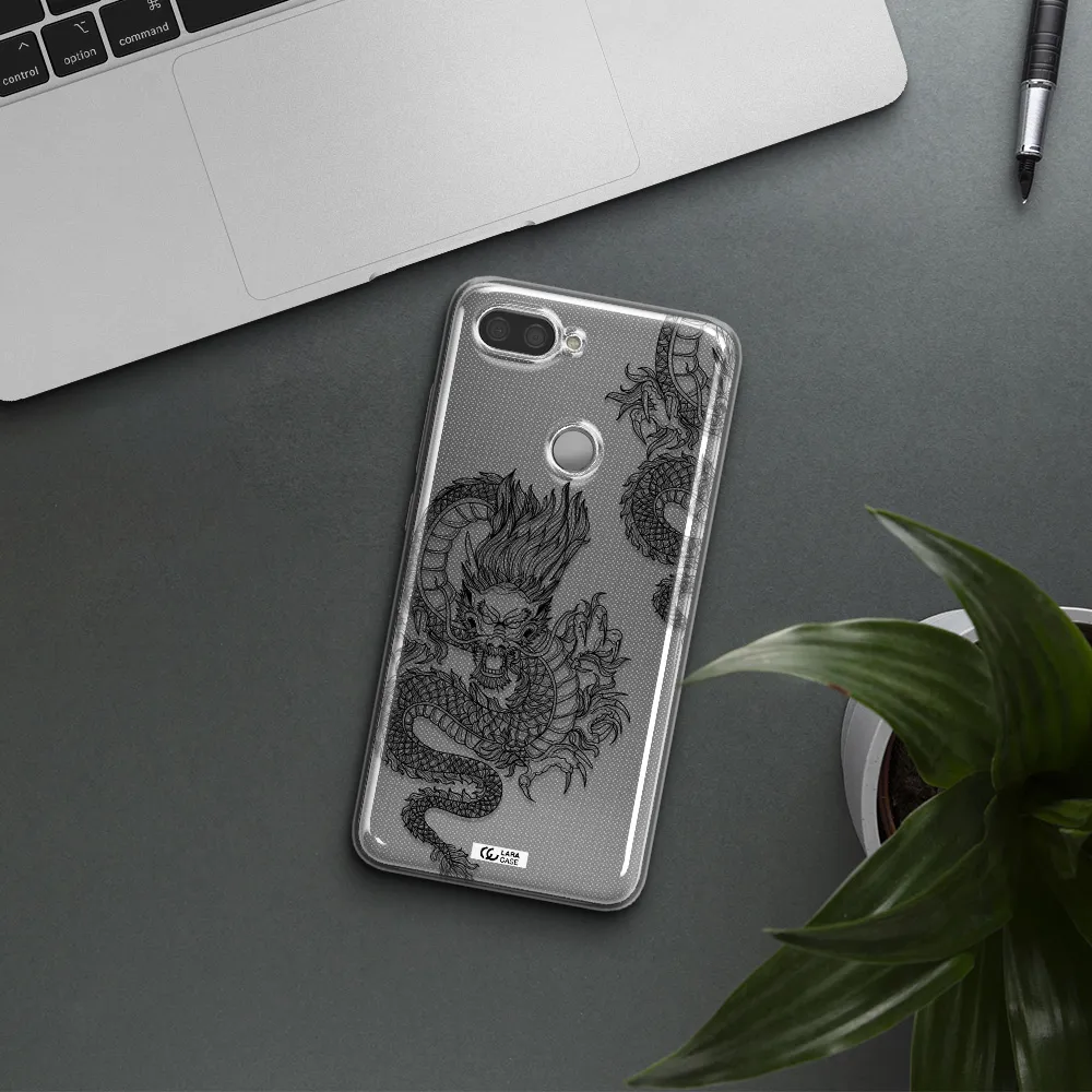 Dragon Line Art Xiaomi Mi 8 Lite Clear TPU Case