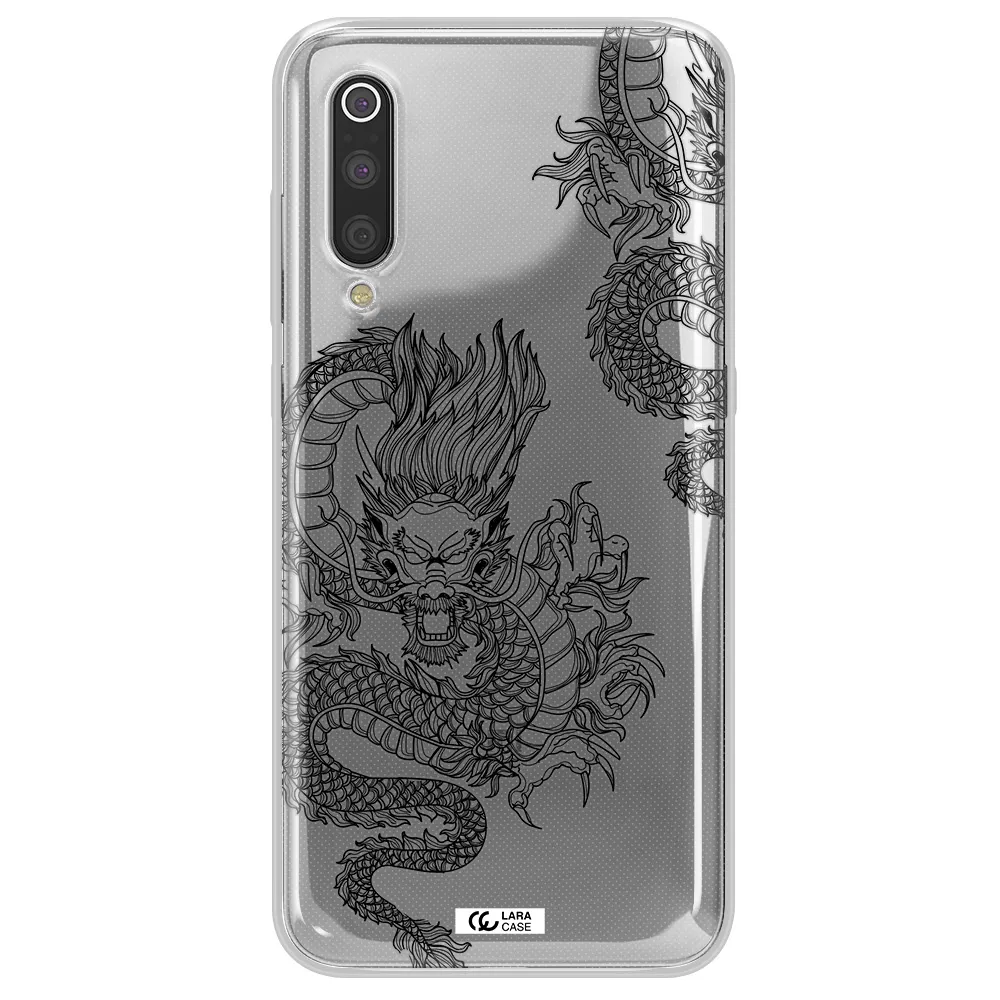 Dragon Line Art Xiaomi Mi 9 Clear TPU Case