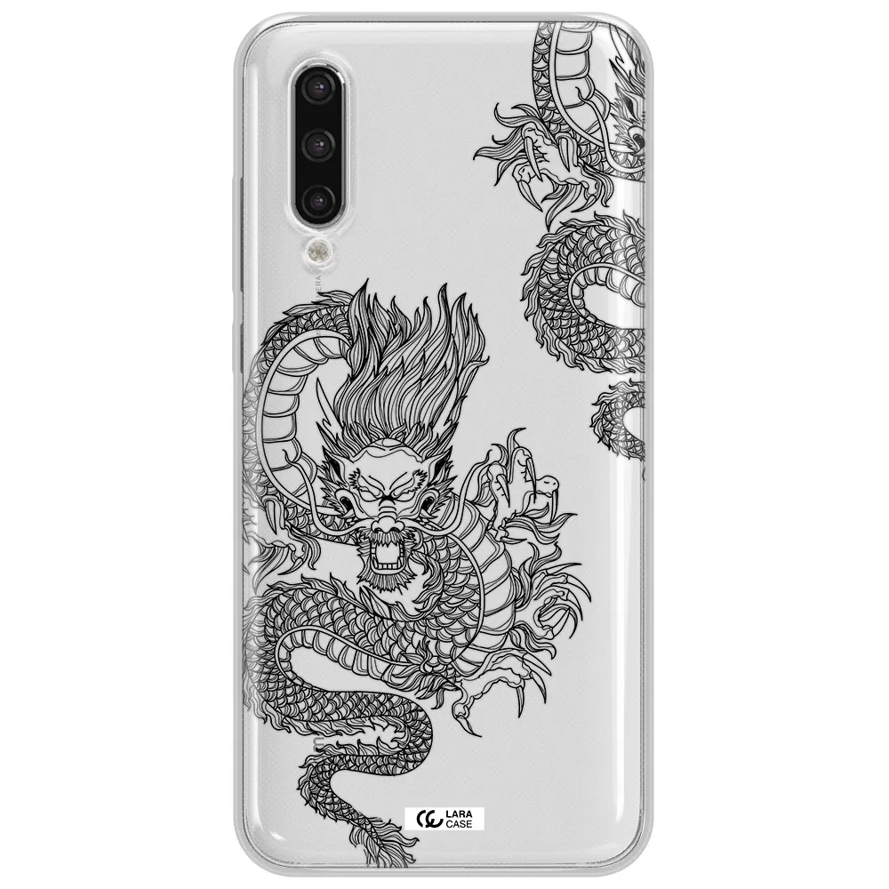 Dragon Line Art Xiaomi Mi 9 Lite Clear Tpu Case