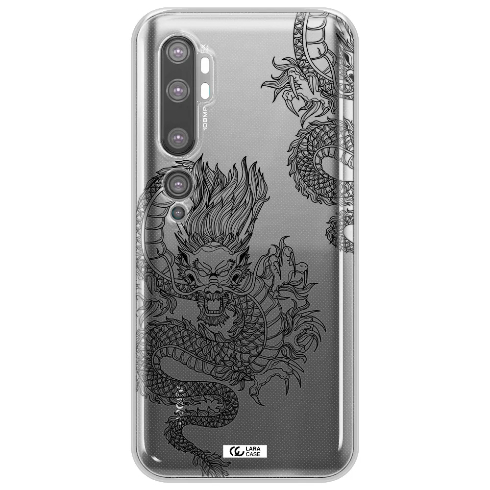 Dragon Line Art Xiaomi Mi Note 10 Clear TPU Case