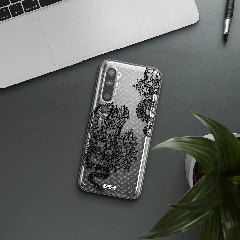 Dragon Line Art Xiaomi Mi Note 10 Clear TPU Case