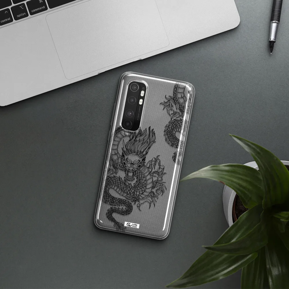 Dragon Line Art Xiaomi Mi Note 10 Lite Clear TPU Case