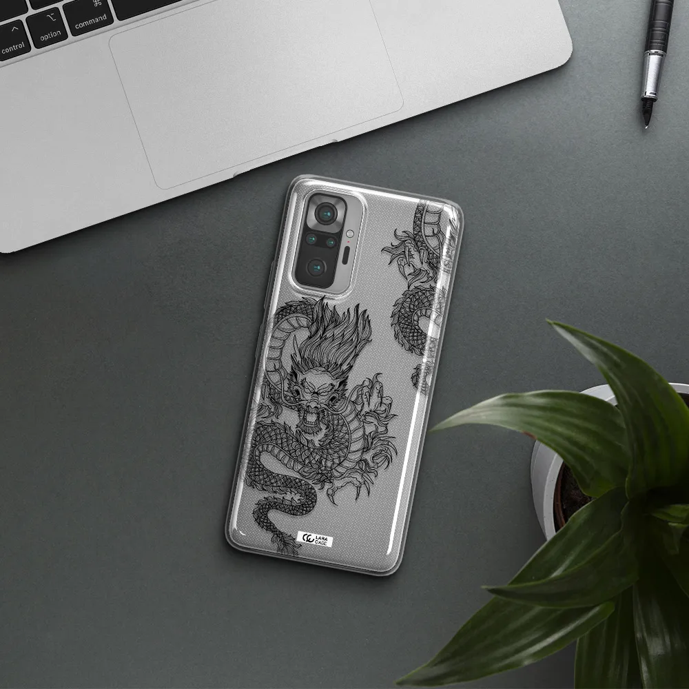 Dragon Line Art Xiaomi Note 10 Pro Clear TPU Case