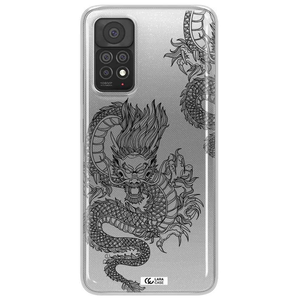 Dragon Line Art Xiaomi Note 11 Pro Clear TPU Case