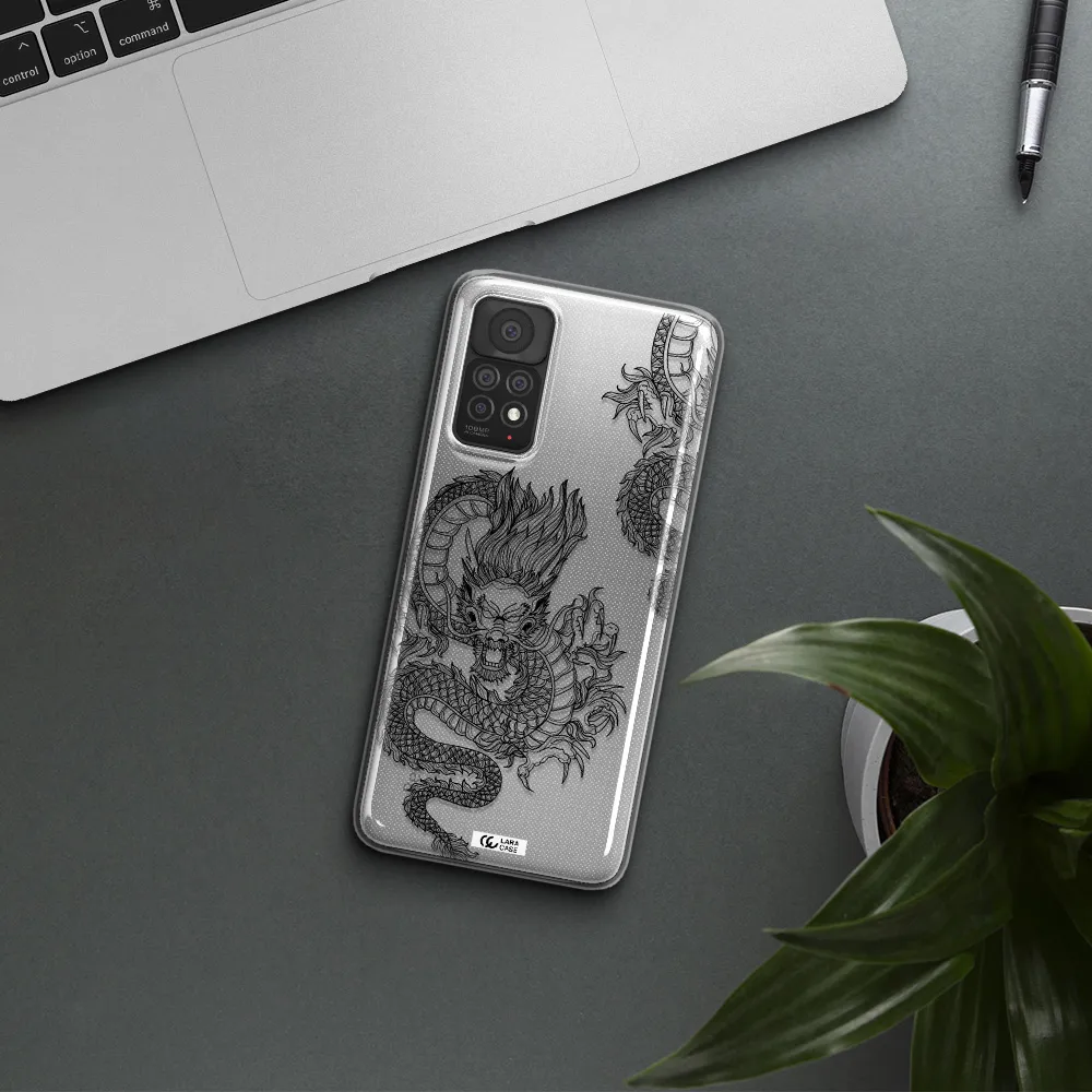 Dragon Line Art Xiaomi Note 11 Pro Clear TPU Case