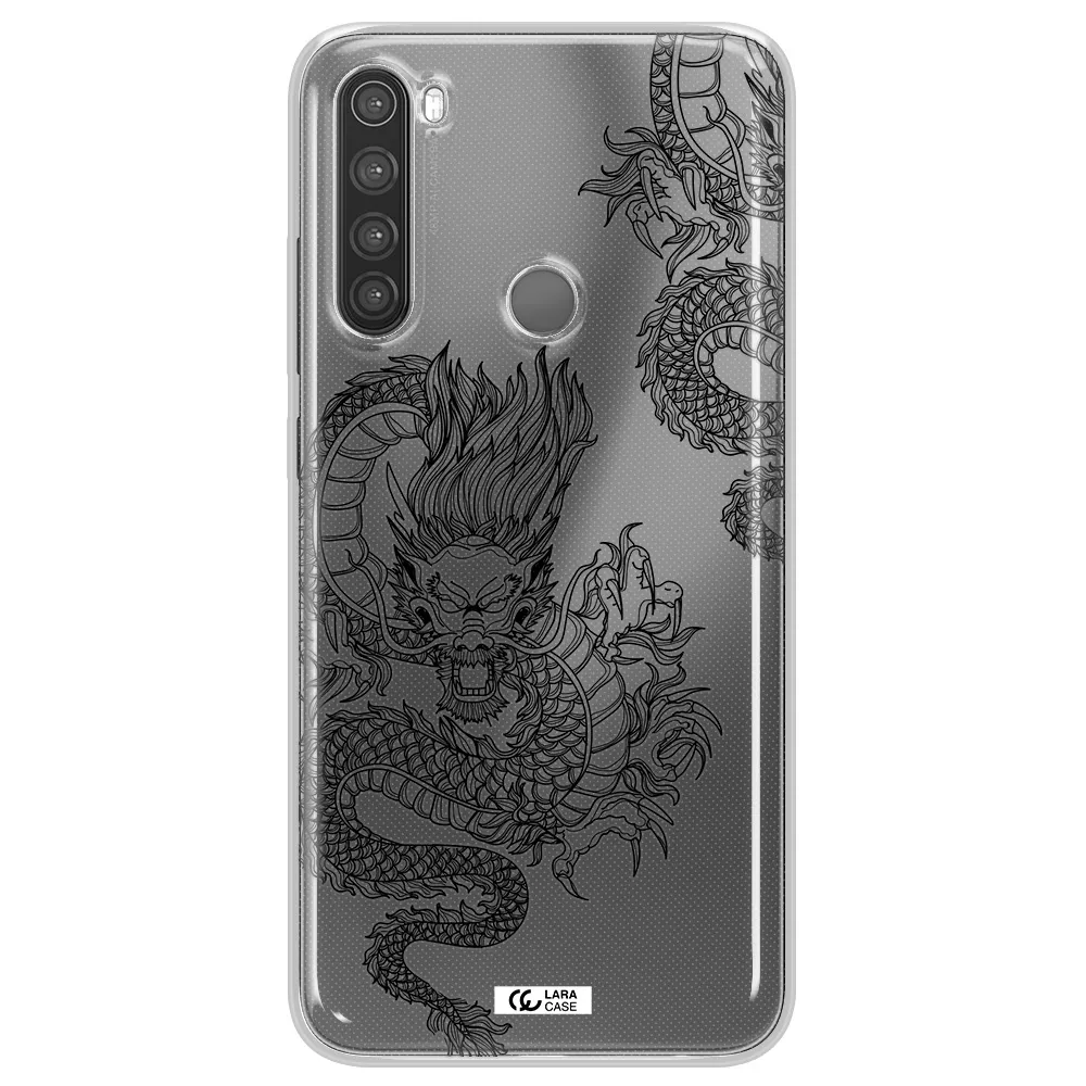 Dragon Line Art Xiaomi Note 8 Clear TPU Case