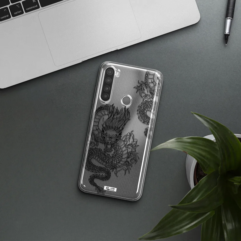 Dragon Line Art Xiaomi Note 8 Clear TPU Case