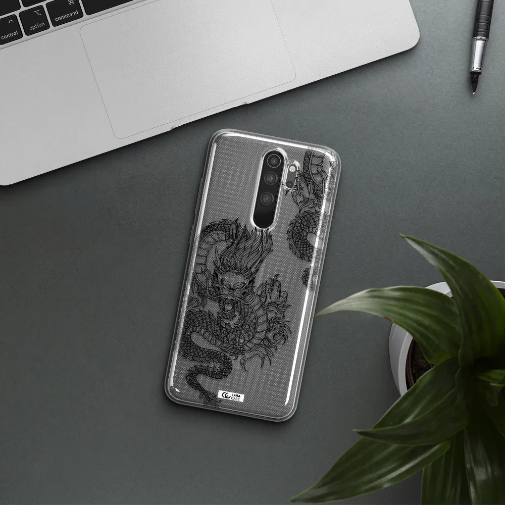 Dragon Line Art Xiaomi Note 8 Pro Clear TPU Case