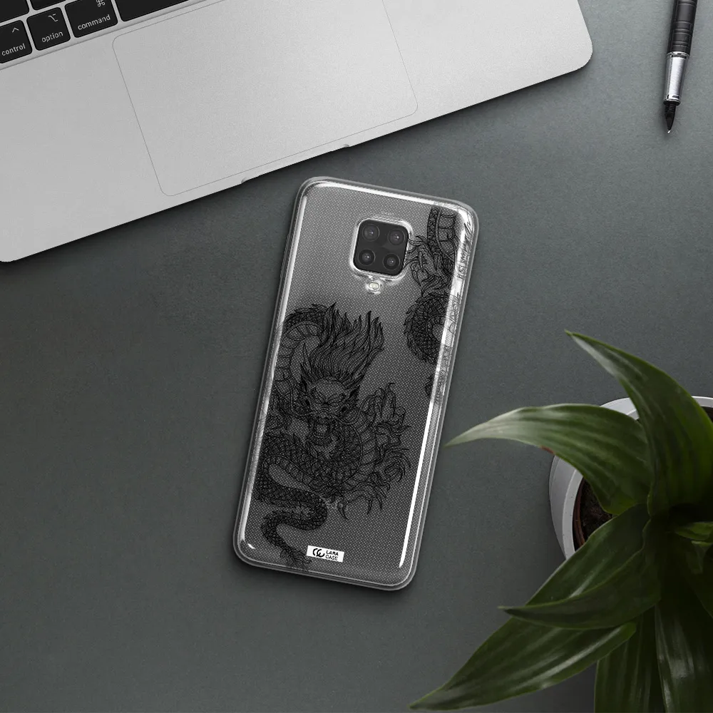 Dragon Line Art Xiaomi Note 9 Pro Clear TPU Case