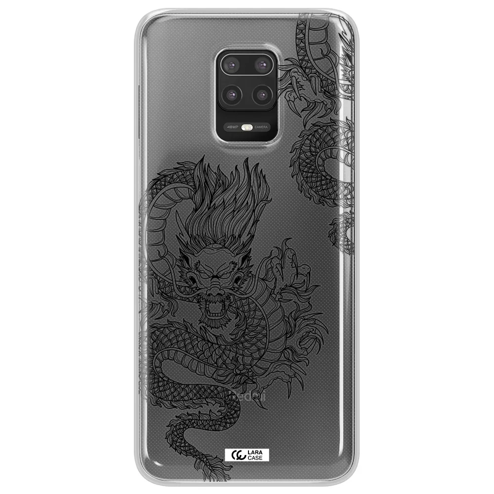 Dragon Line Art Xiaomi Note 9S Clear TPU Case
