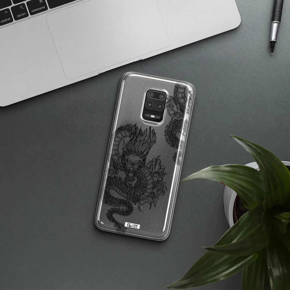 Dragon Line Art Xiaomi Note 9S Clear TPU Case