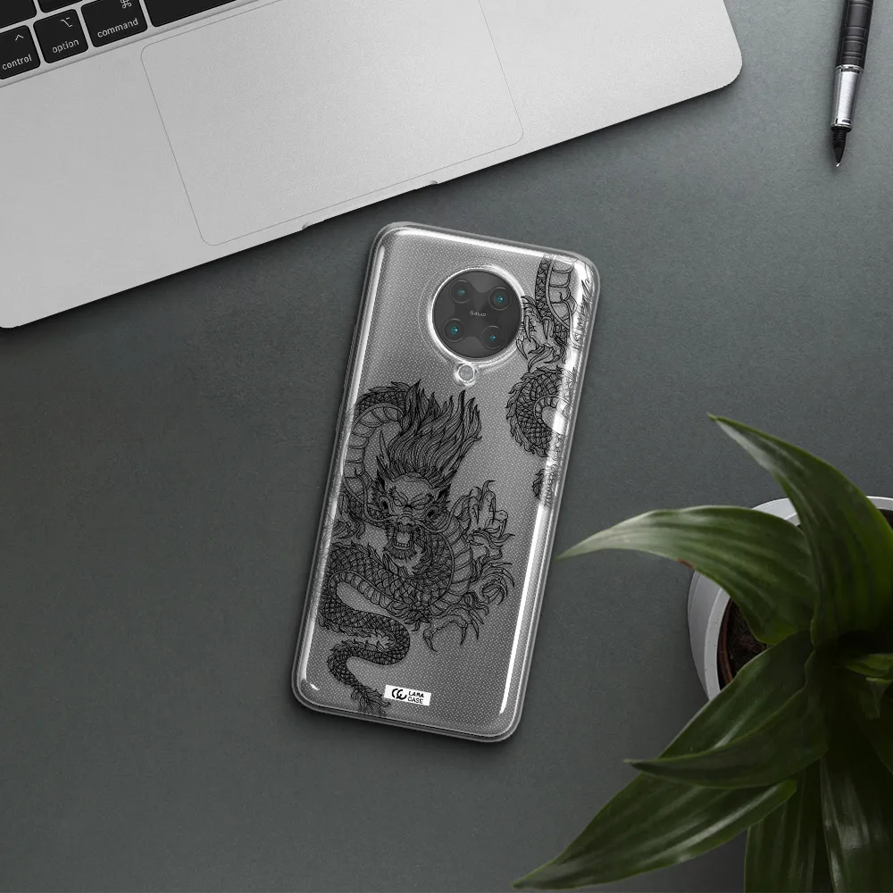 Dragon Line Art Xiaomi Poco F2 Pro Clear TPU Case