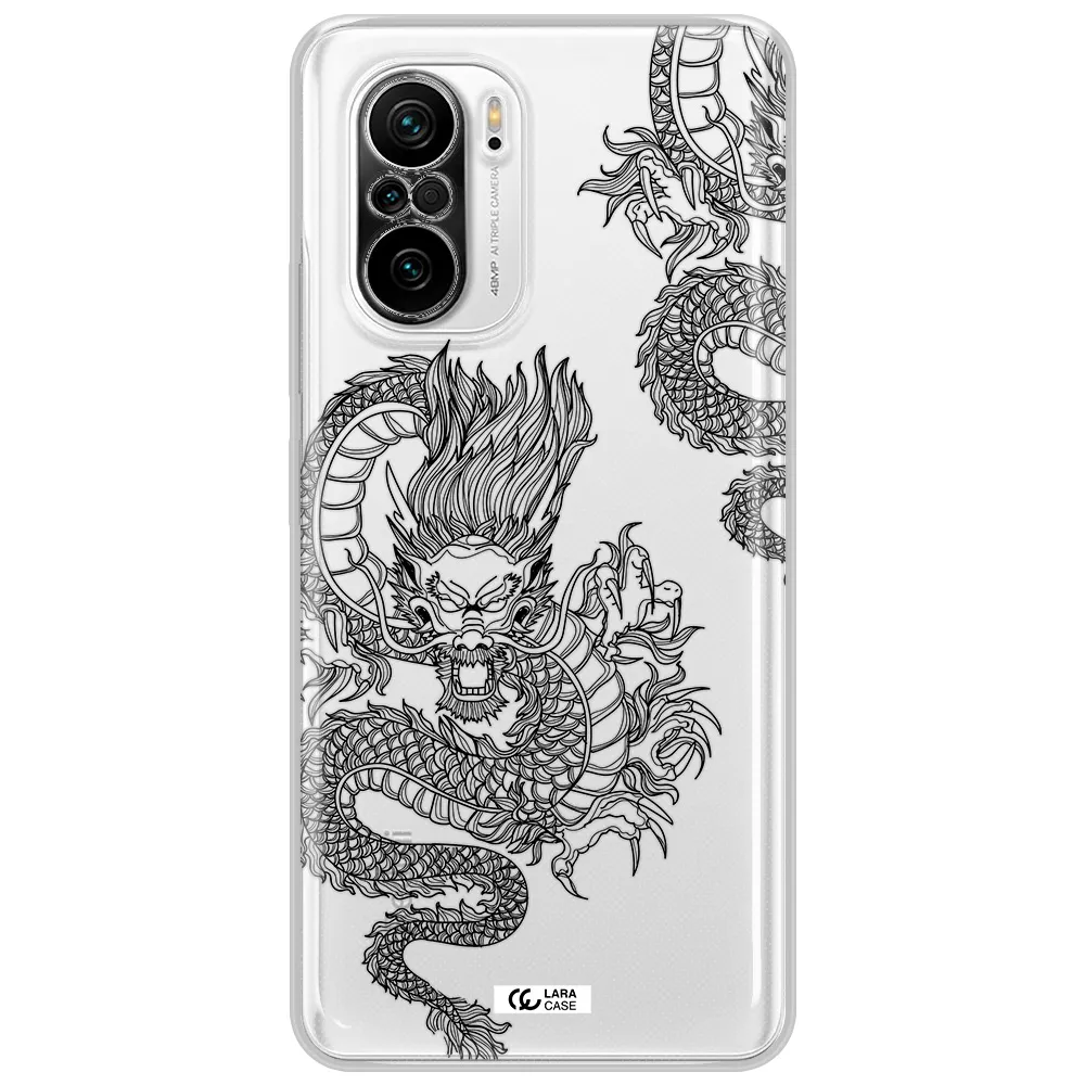 Dragon Line Art Xiaomi Poco F3 Clear Tpu Case
