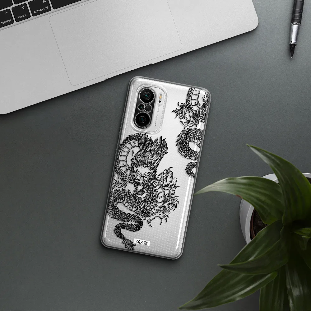 Dragon Line Art Xiaomi Poco F3 Clear Tpu Case
