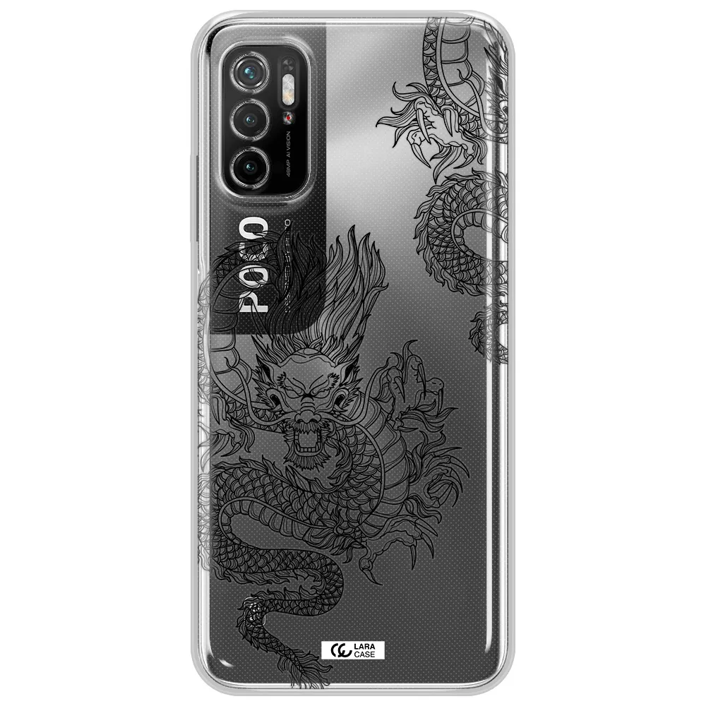 Dragon Line Art Xiaomi Poco M3 Pro Clear Tpu Case