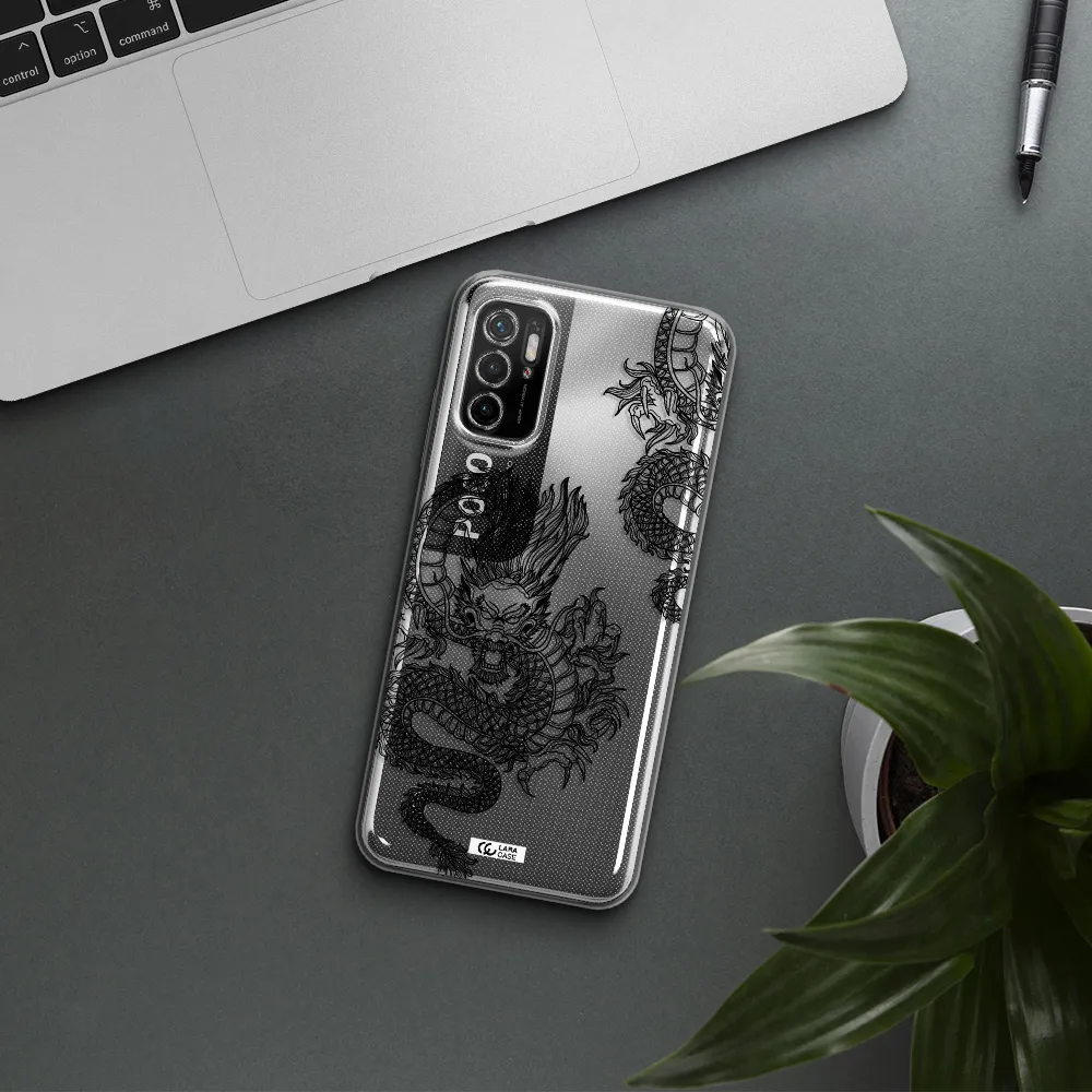 Dragon Line Art Xiaomi Poco M3 Pro Clear Tpu Case