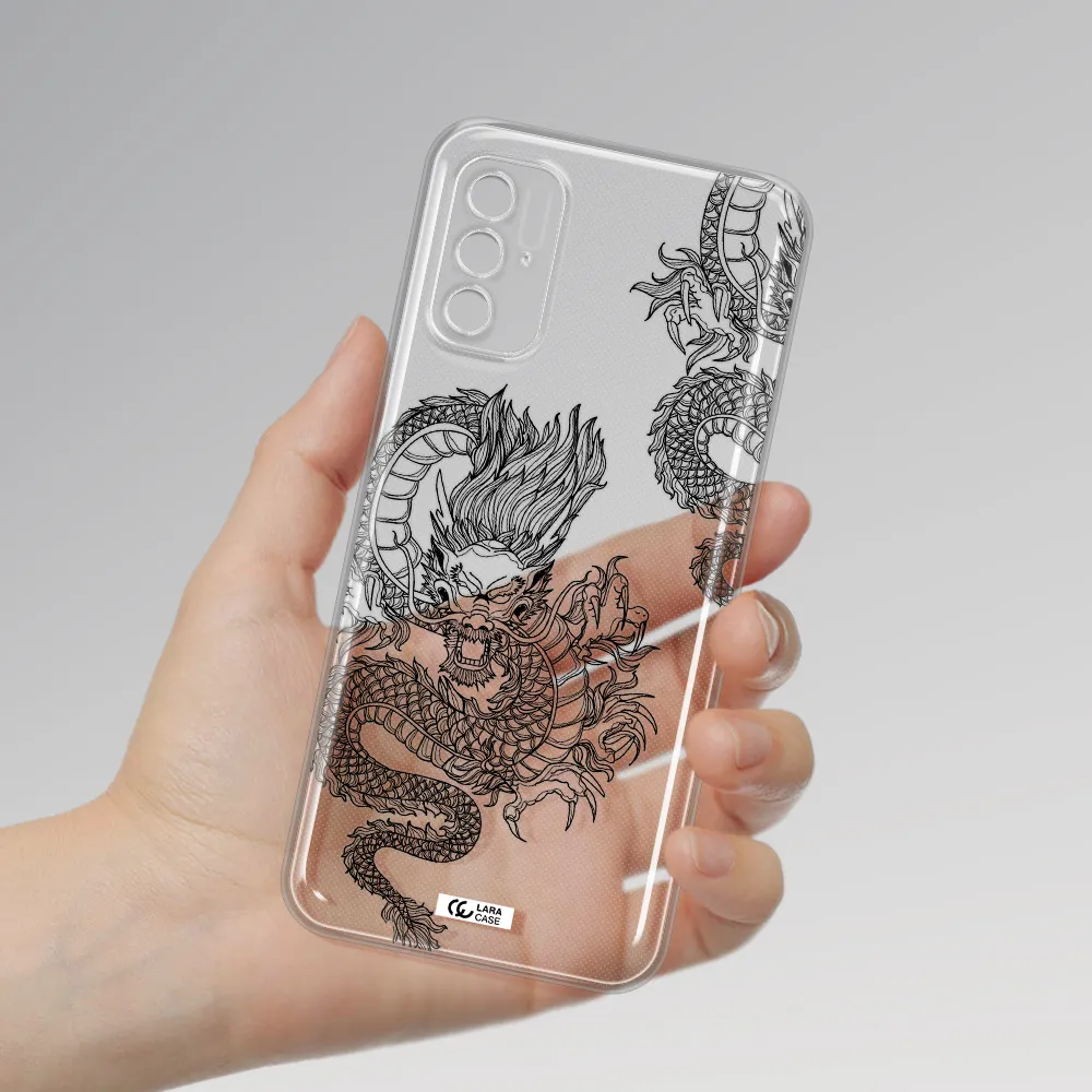 Dragon Line Art Xiaomi Poco M4 Pro 5G Clear Tpu Case