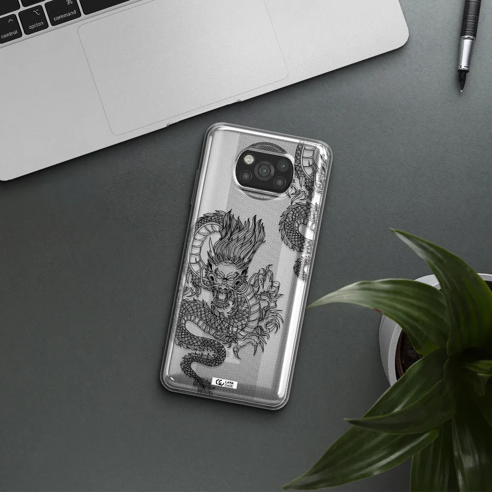 Dragon Line Art Xiaomi Poco X3 Clear TPU Case