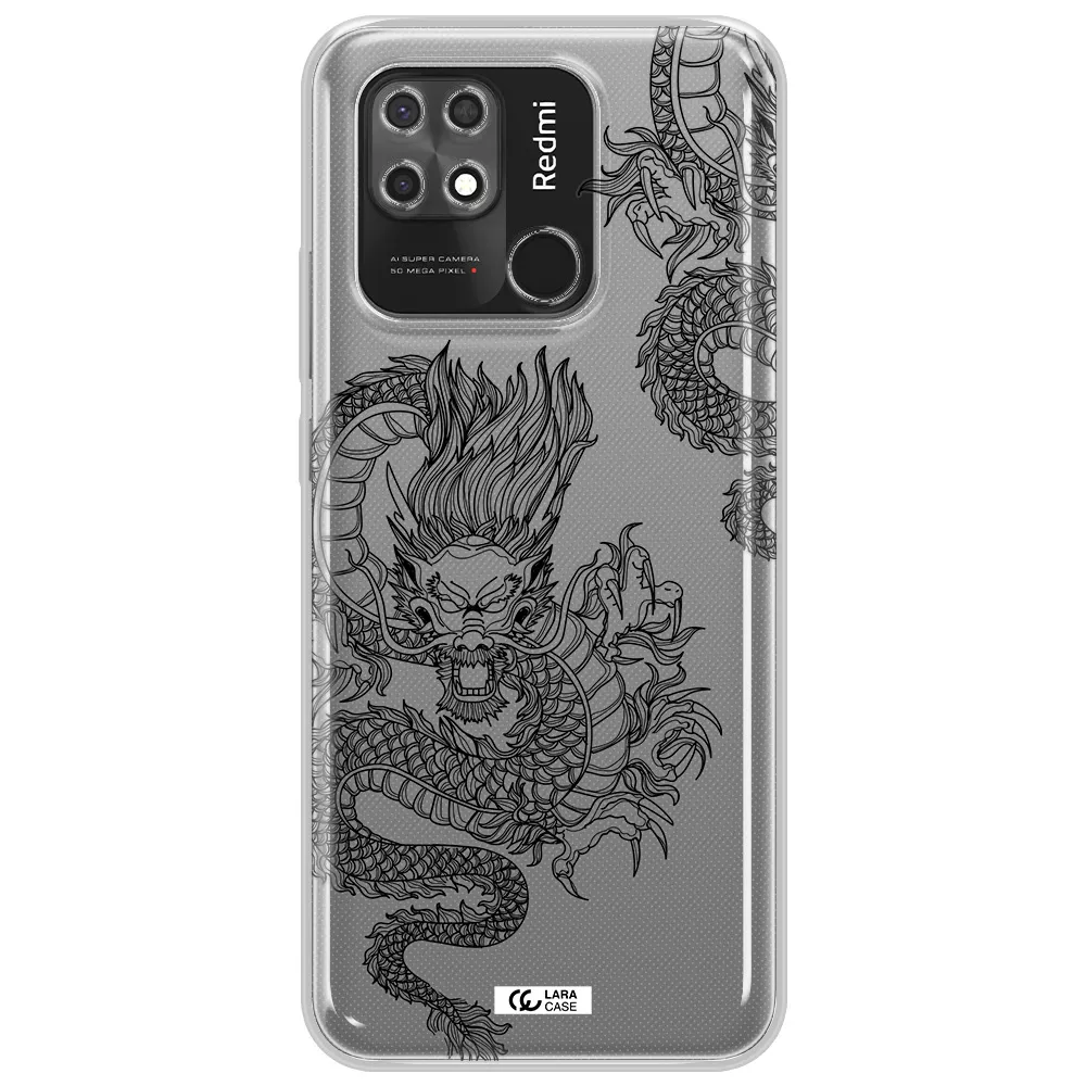 Dragon Line Art Xiaomi Redmi 10C Clear TPU Case
