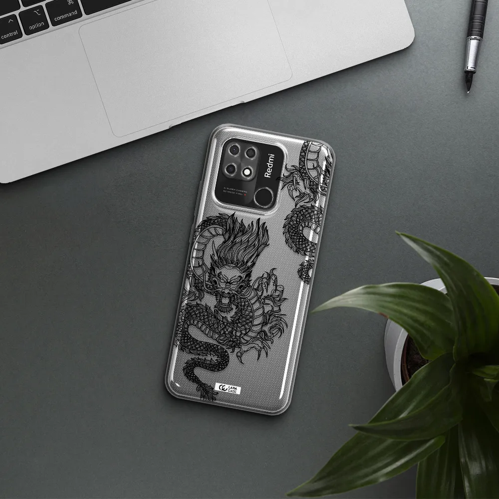 Dragon Line Art Xiaomi Redmi 10C Clear TPU Case