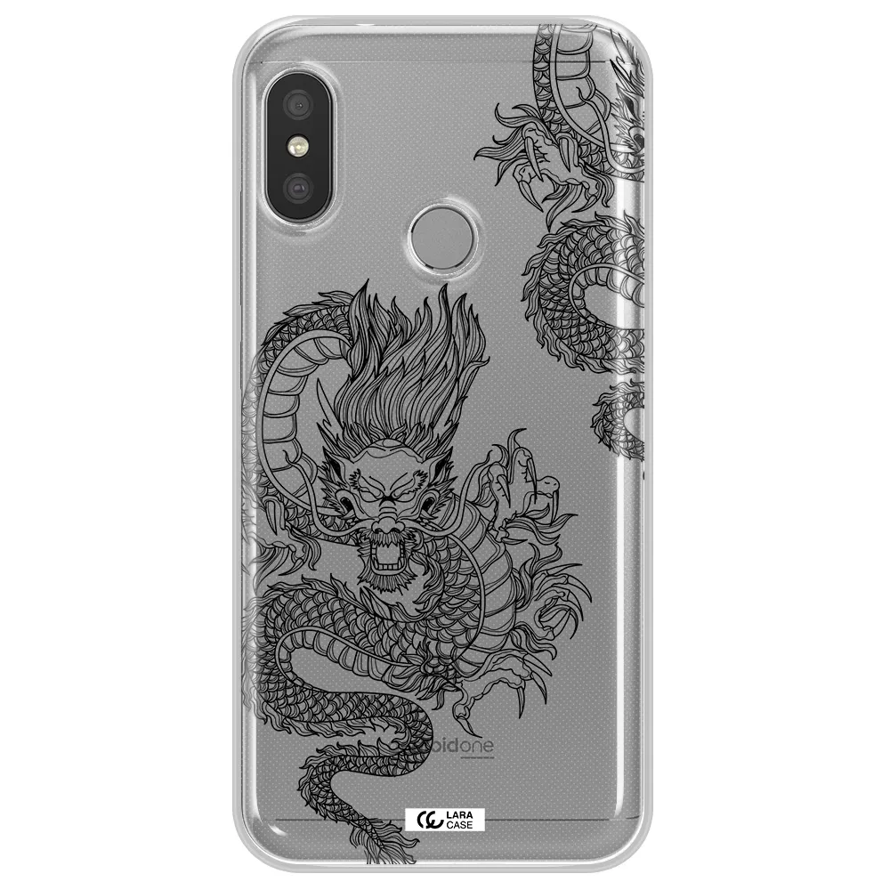 Dragon Line Art Xiaomi Redmi 6 Pro Clear TPU Case