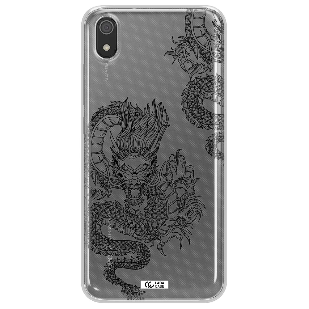 Dragon Line Art Xiaomi Redmi 7A Clear TPU Case
