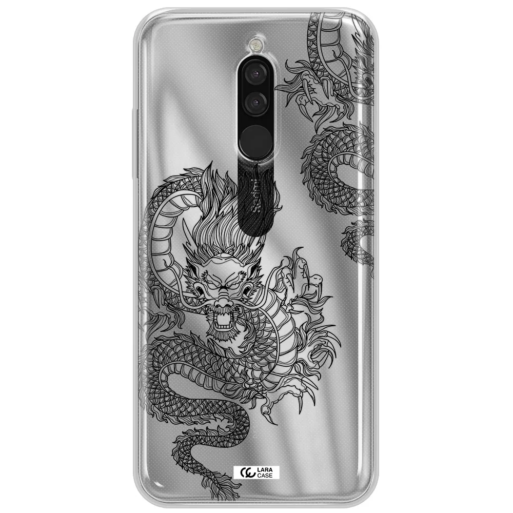 Dragon Line Art Xiaomi Redmi 8 Clear Tpu Case