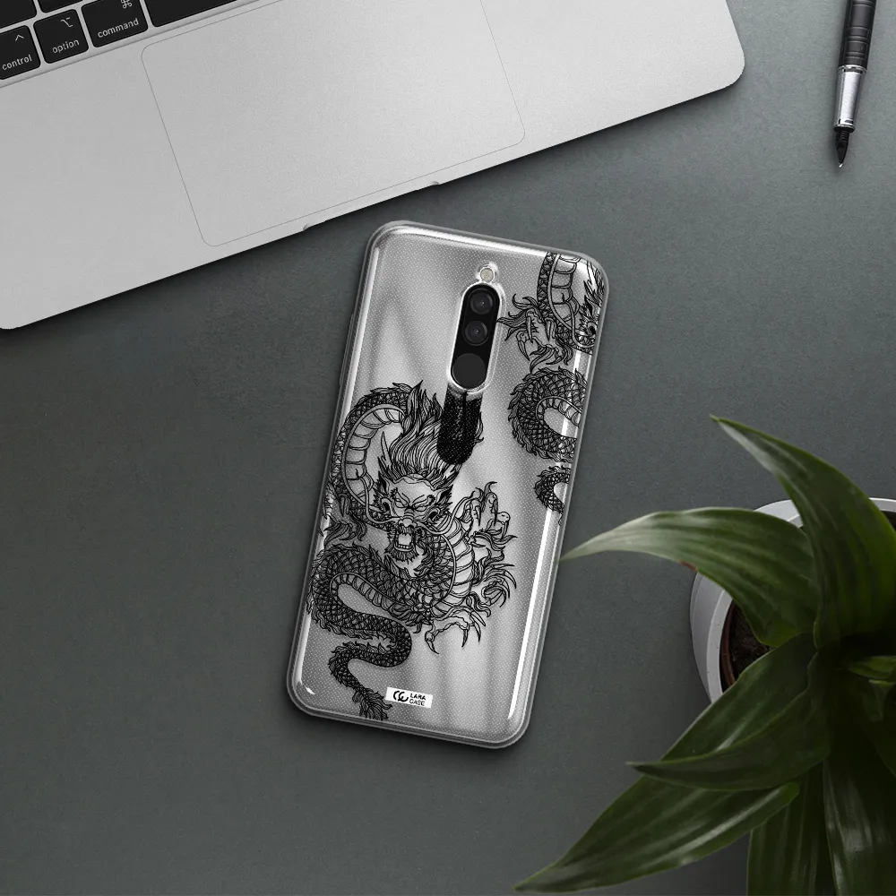 Dragon Line Art Xiaomi Redmi 8 Clear Tpu Case