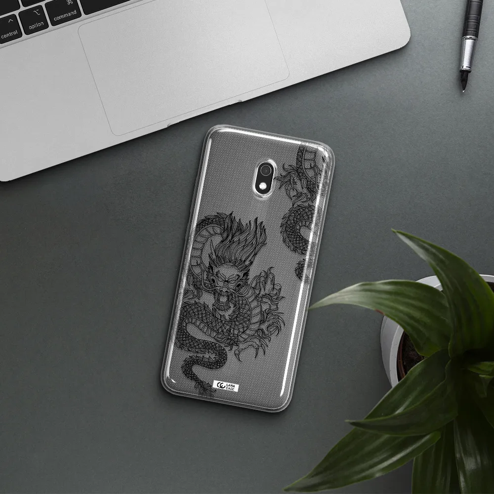 Dragon Line Art Xiaomi Redmi 8A Clear TPU Case