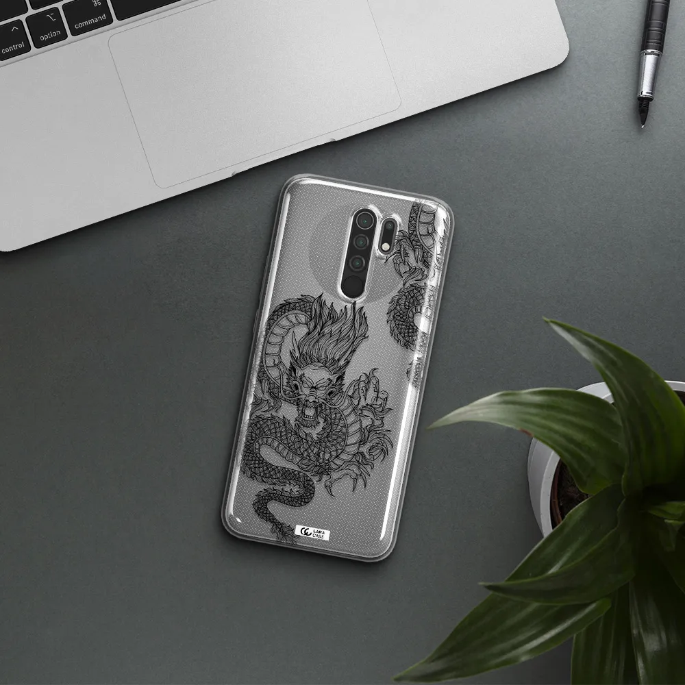 Dragon Line Art Xiaomi Redmi 9 Clear TPU Case
