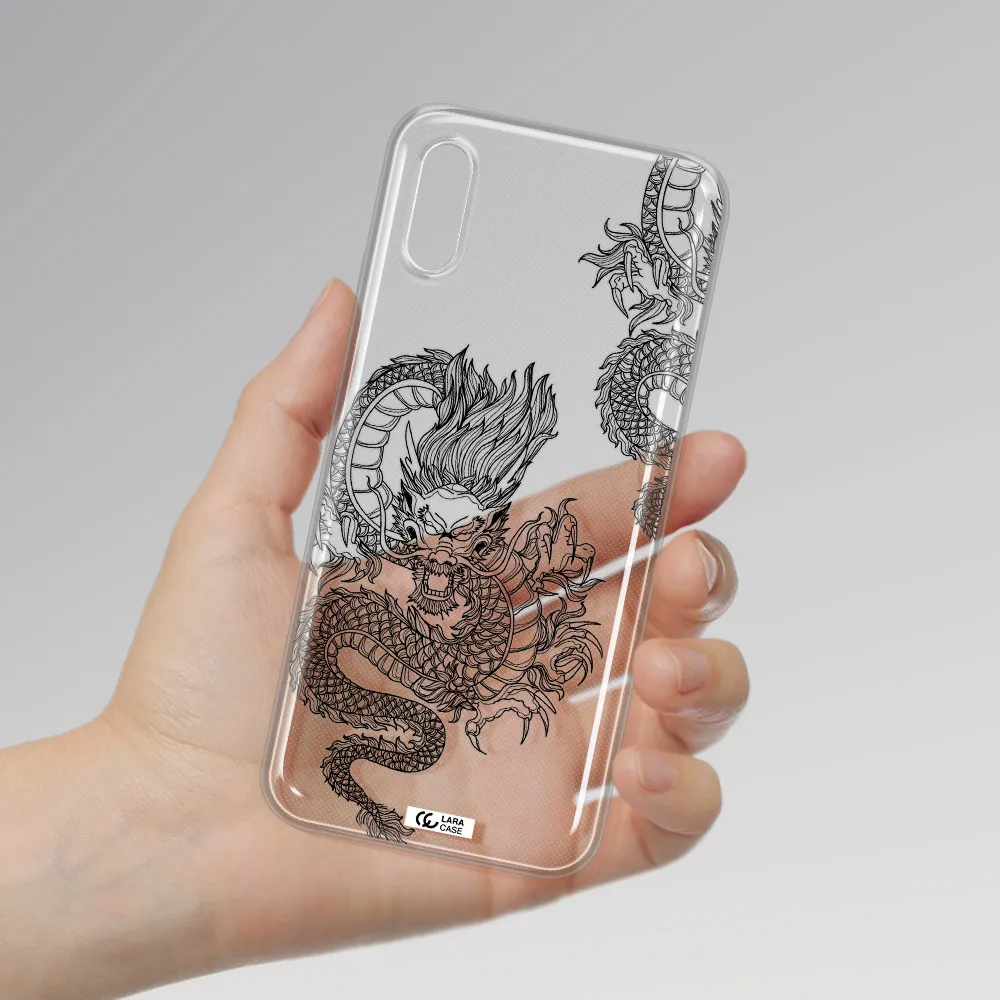 Dragon Line Art Xiaomi Redmi 9A Clear TPU Case