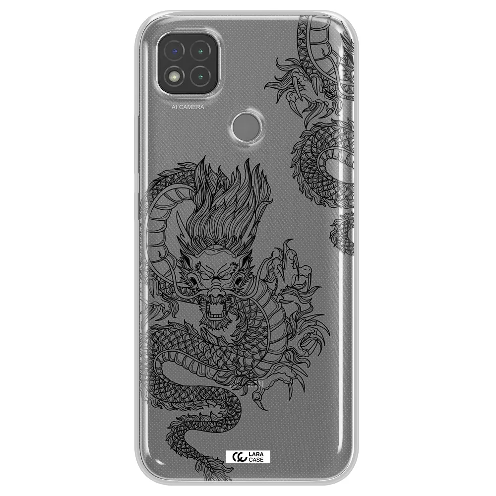 Dragon Line Art Xiaomi Redmi 9C Clear TPU Case