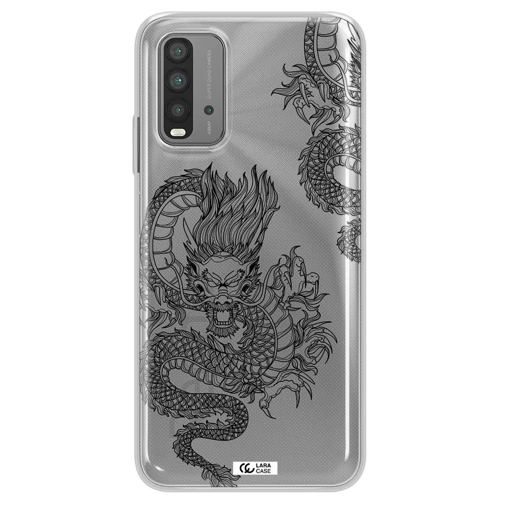 Dragon Line Art Xiaomi Redmi 9T Clear TPU Case