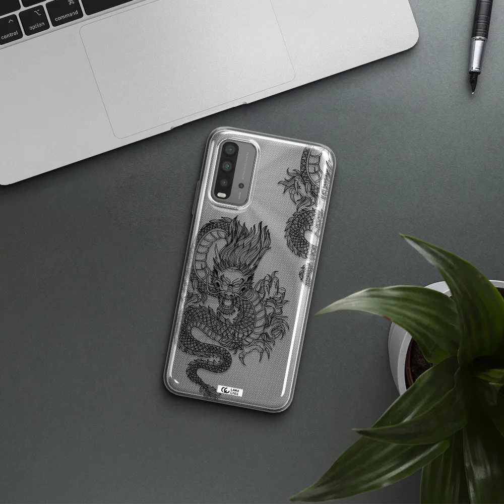 Dragon Line Art Xiaomi Redmi 9T Clear TPU Case