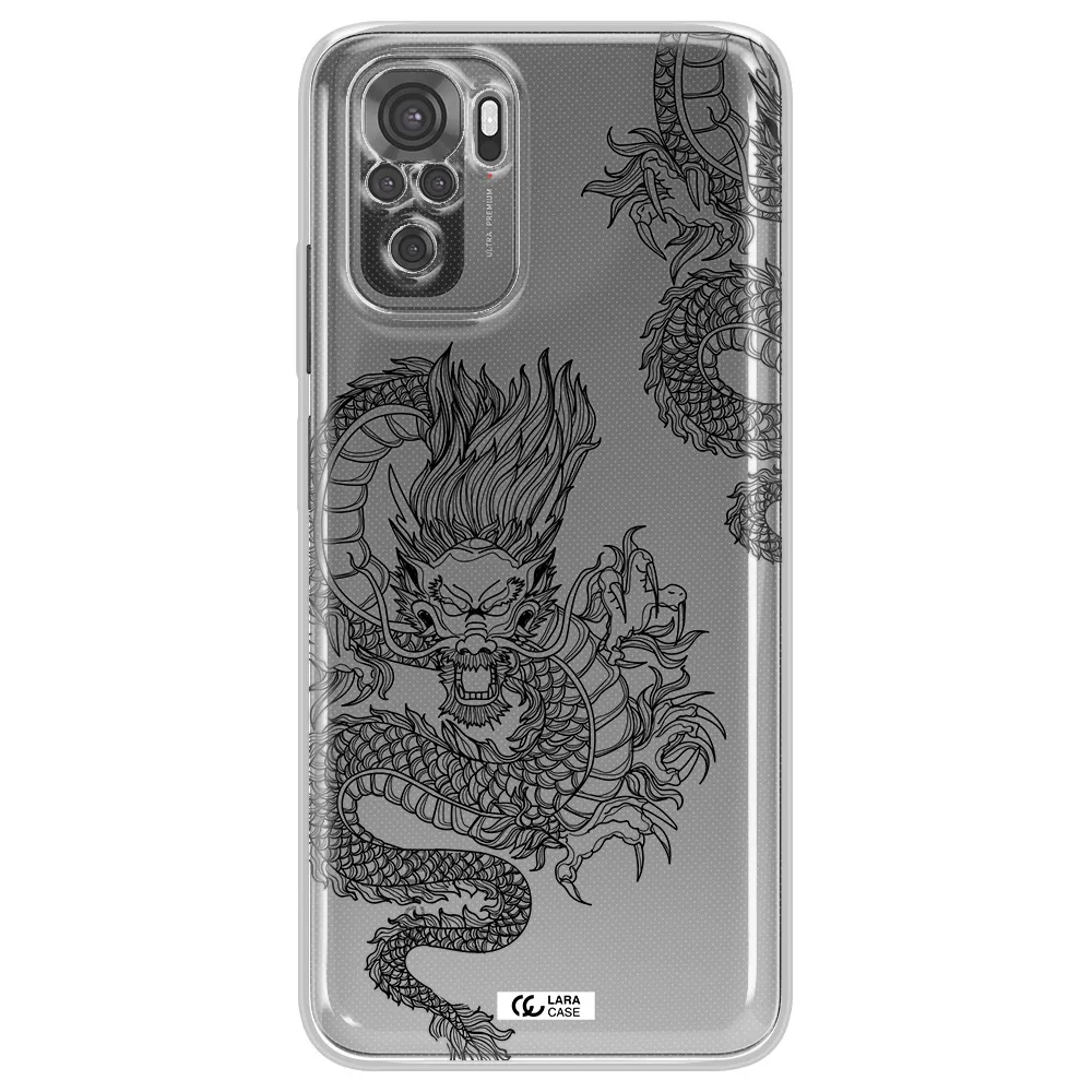 Dragon Line Art Xiaomi Redmi Note 10S Clear Tpu Case