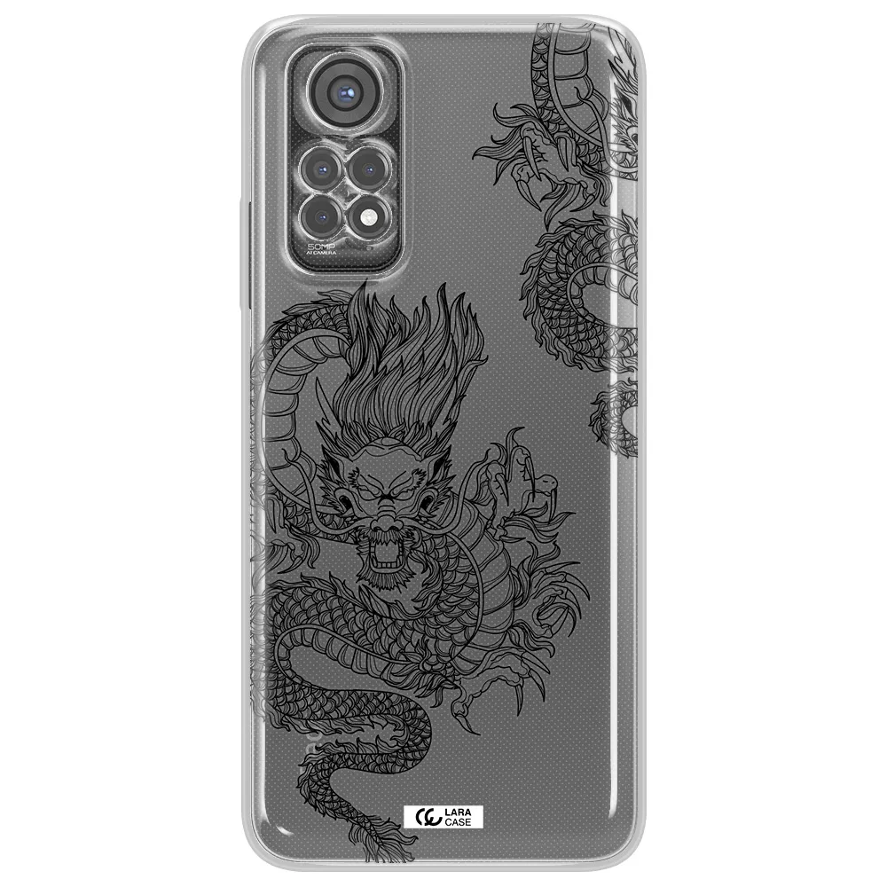 Dragon Line Art Xiaomi Redmi Note 11S Clear Tpu Case