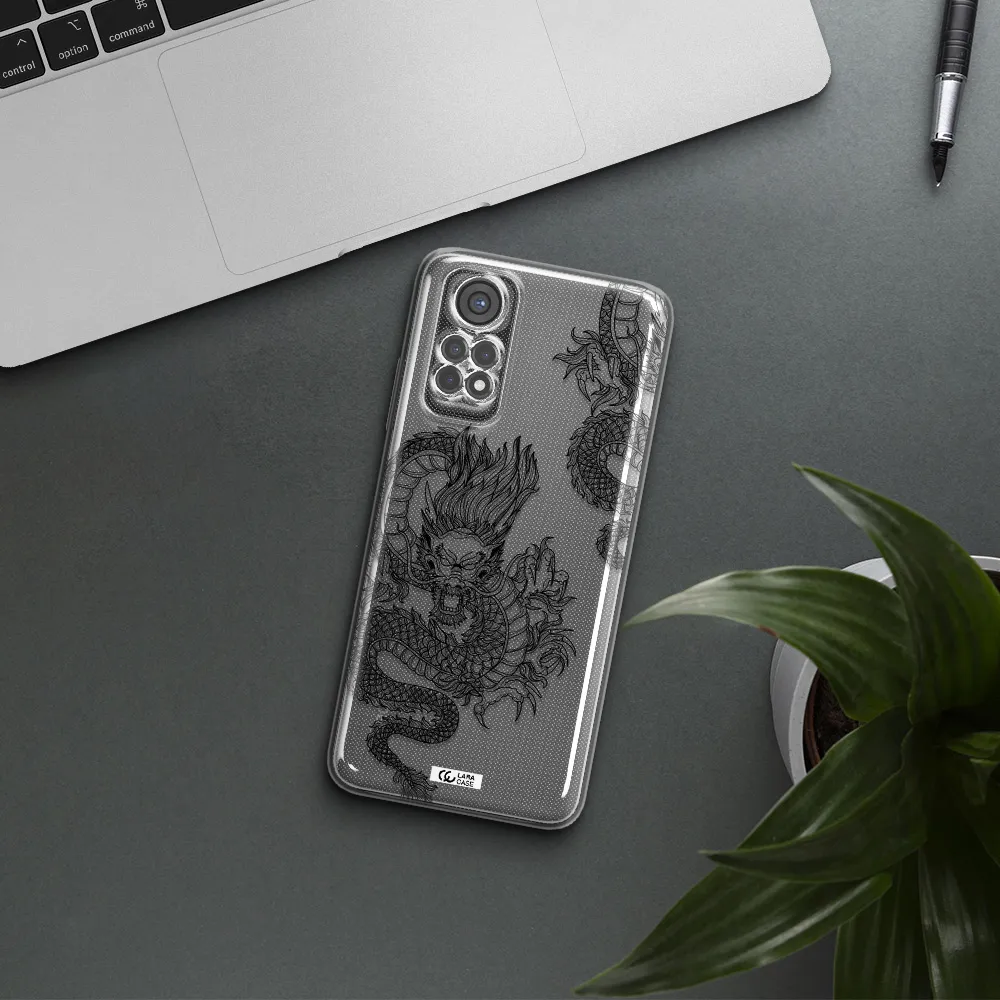 Dragon Line Art Xiaomi Redmi Note 11S Clear Tpu Case