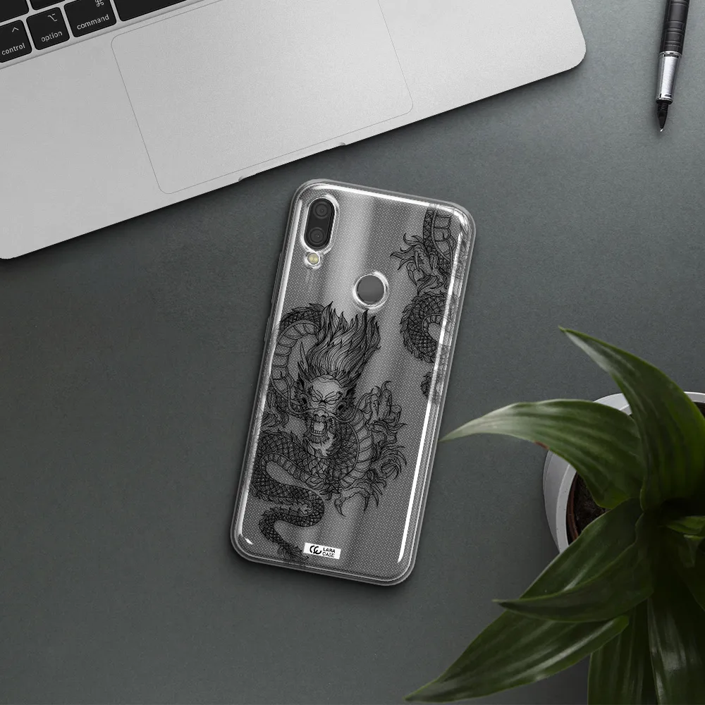 Dragon Line Art Xiaomi Redmi Note 7 Clear TPU Case