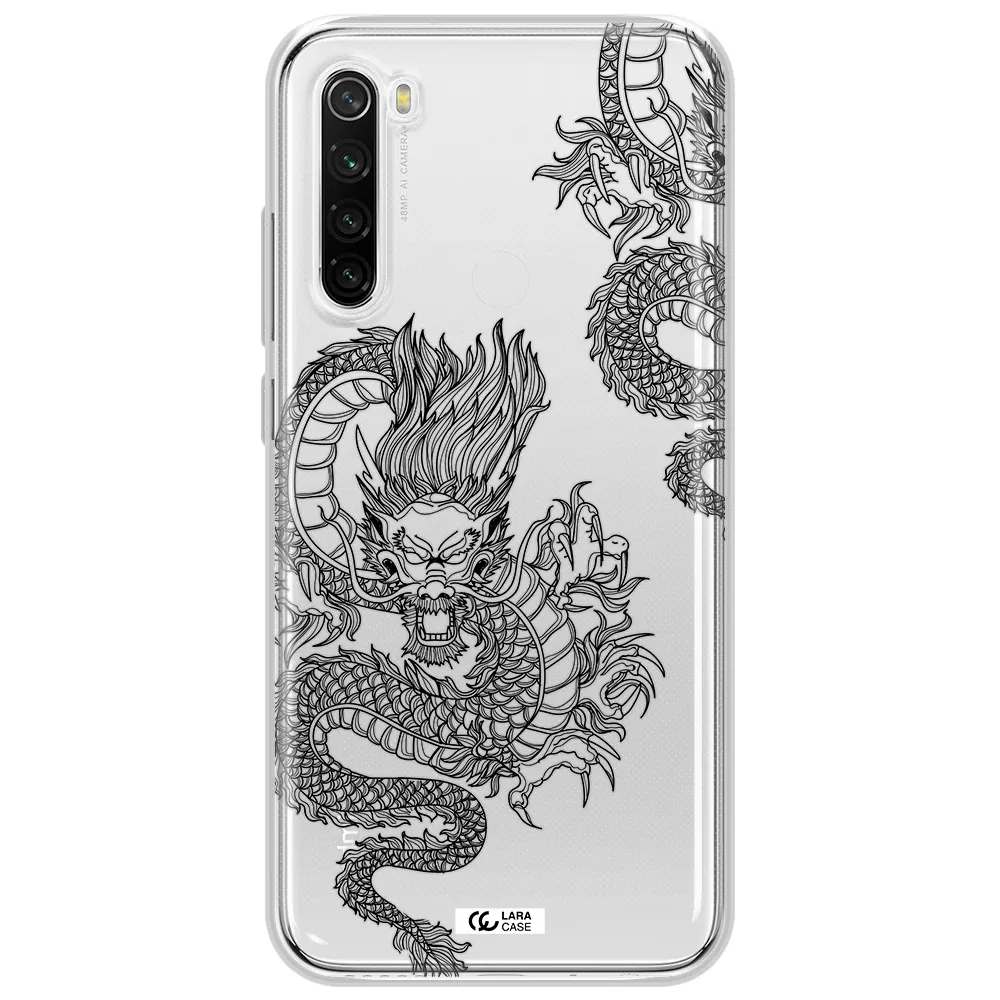 Dragon Line Art Xiaomi Redmi Note 8T Clear Tpu Case