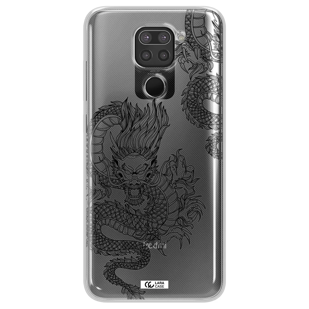 Dragon Line Art Xiaomi Redmi Note 9 Clear TPU Case