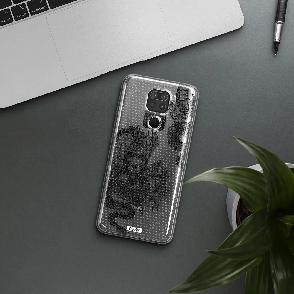 Dragon Line Art Xiaomi Redmi Note 9 Clear TPU Case