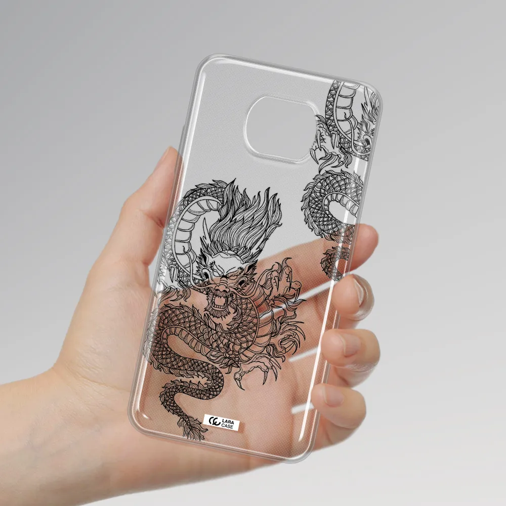 Dragon Line Art Xiaomi Redmi Note 9T Clear Tpu Case