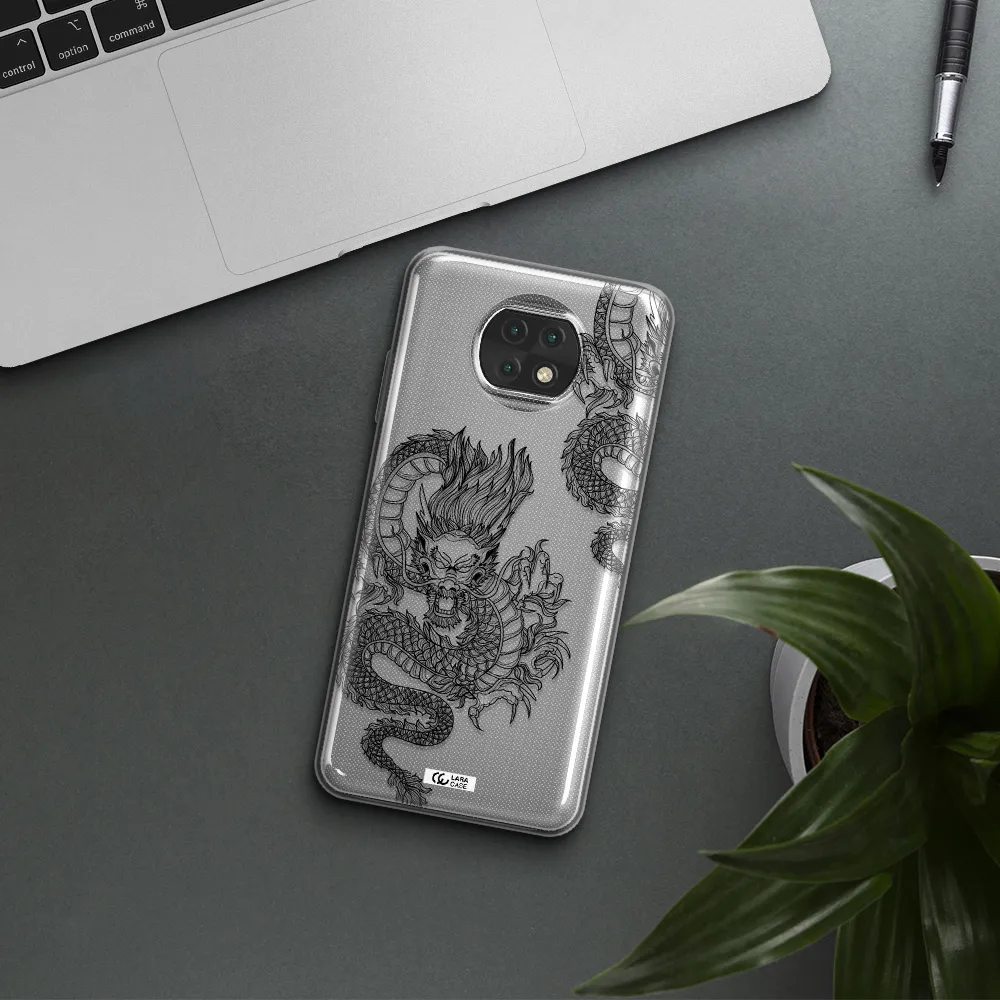 Dragon Line Art Xiaomi Redmi Note 9T Clear Tpu Case