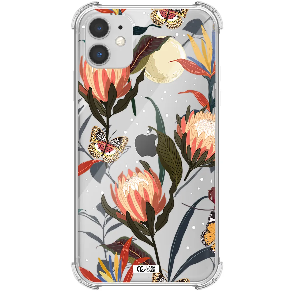Moon Butterfly Flower Apple iPhone 11 Clear PC Case