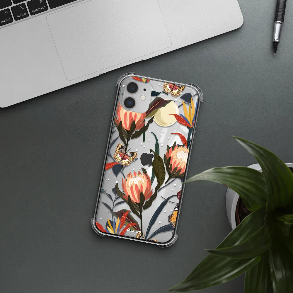 Moon Butterfly Flower Apple iPhone 11 Clear PC Case