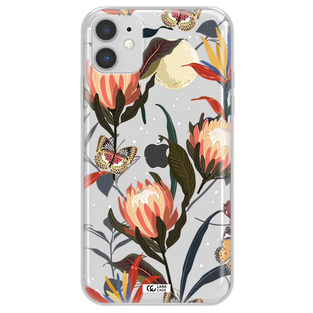 Moon Butterfly Flower Apple iPhone 11 Clear TPU Case