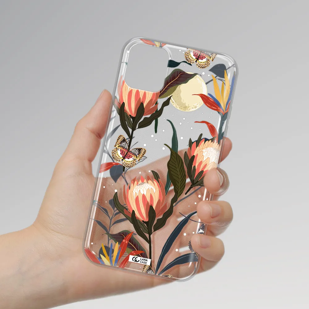 Moon Butterfly Flower Apple iPhone 11 Clear TPU Case