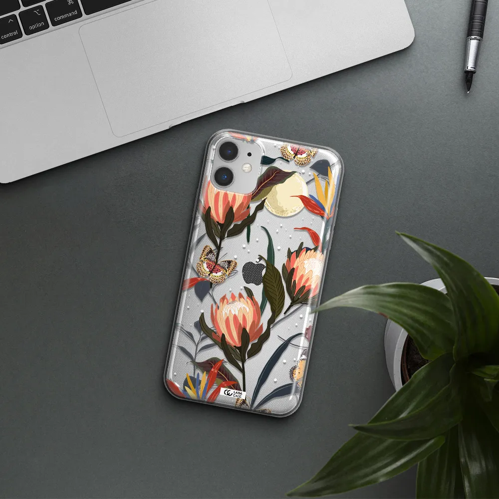 Moon Butterfly Flower Apple iPhone 11 Clear TPU Case