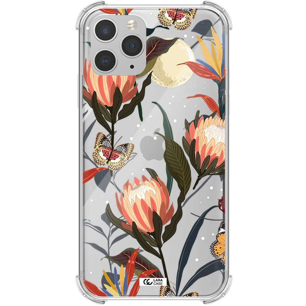 Moon Butterfly Flower Apple iPhone 11 pro Clear PC Case