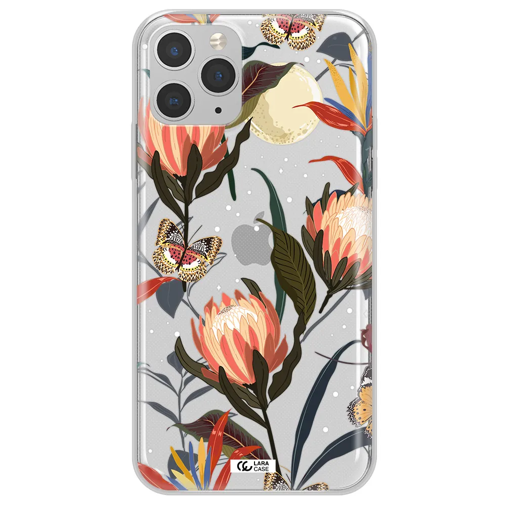 Moon Butterfly Flower Apple iPhone 11 pro Clear TPU Case